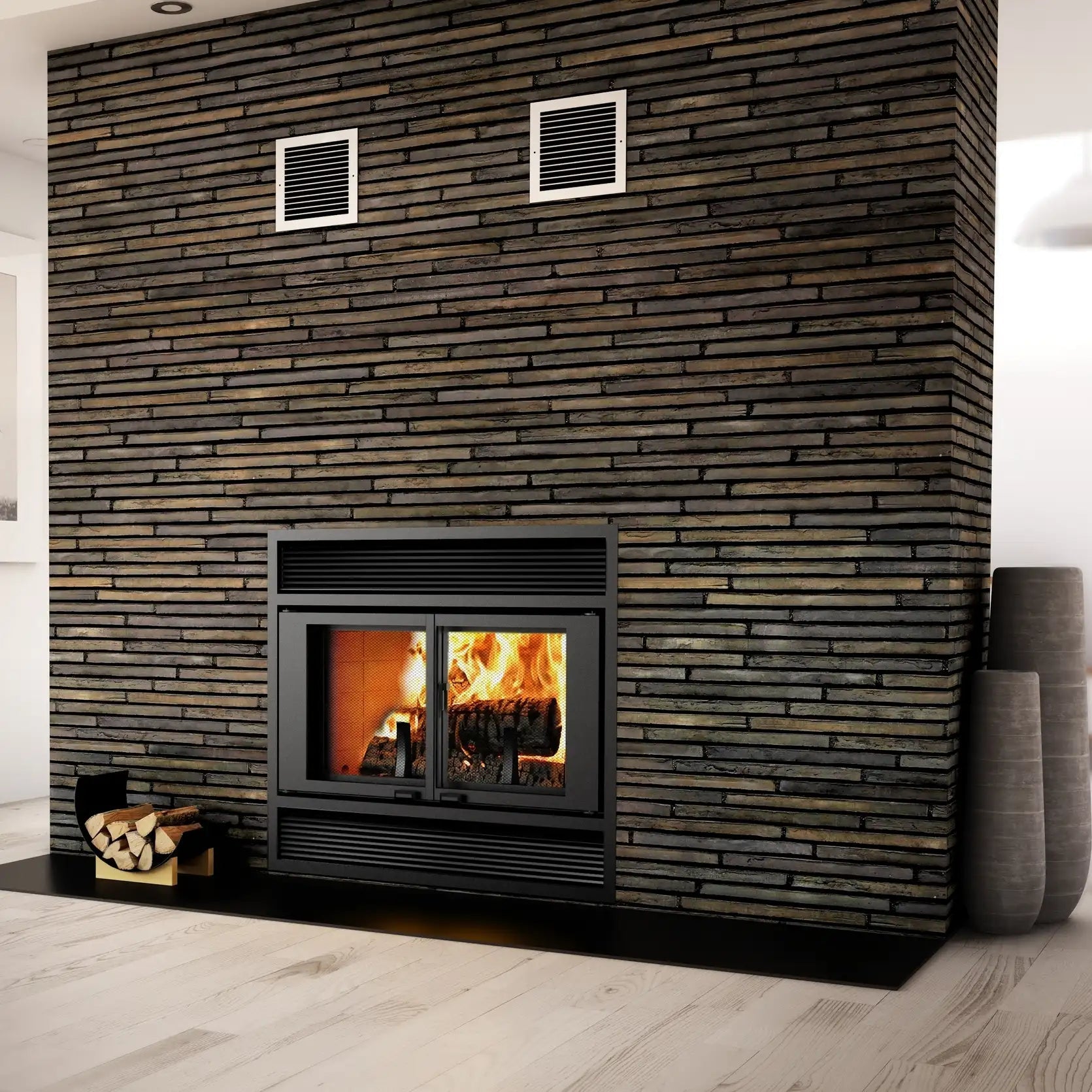 Valcourt FP1L Manoir Wood Fireplace - Includes Blower - Wood Burning Fireplace by Valcourt | Buy at Agent BBQ