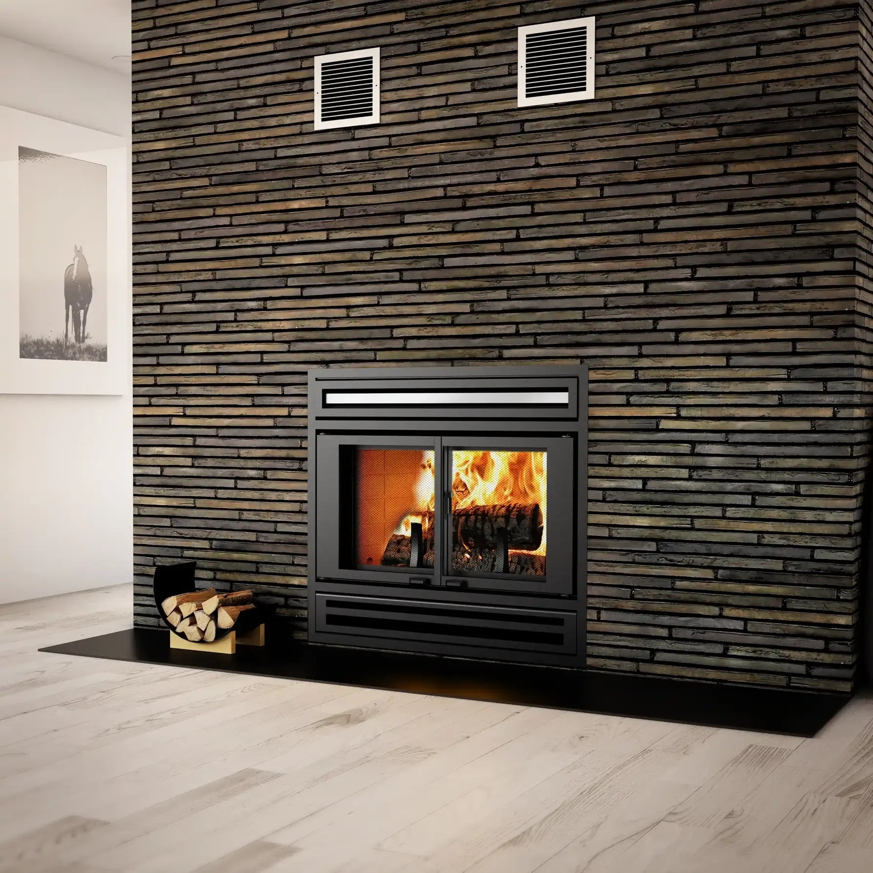 Valcourt FP1L Manoir Wood Fireplace - Includes Blower - Wood Burning Fireplace by Valcourt | Buy at Agent BBQ