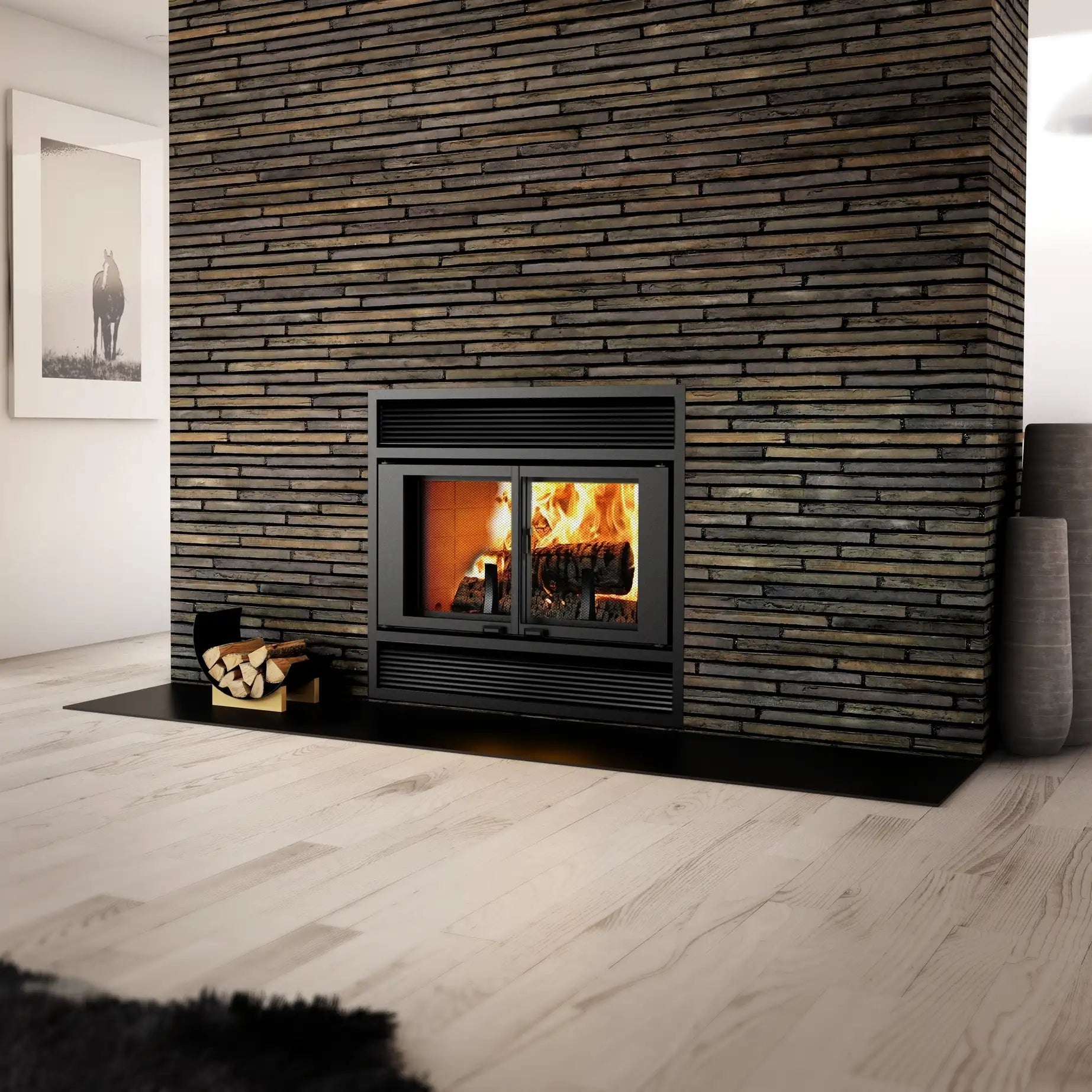 Valcourt FP1L Manoir Wood Fireplace - Includes Blower - Wood Burning Fireplace by Valcourt | Buy at Agent BBQ