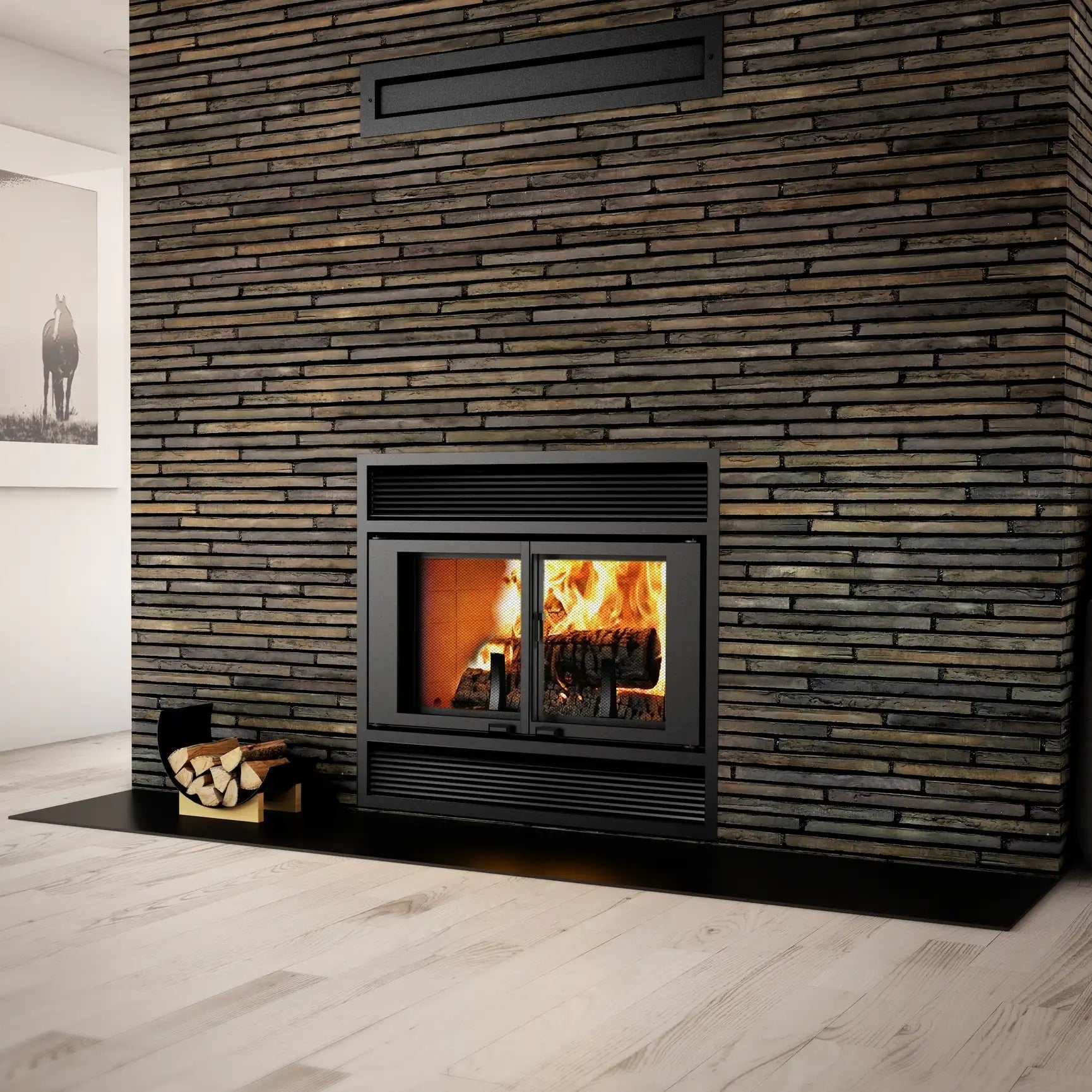 Valcourt FP1L Manoir Wood Fireplace - Includes Blower - Wood Burning Fireplace by Valcourt | Buy at Agent BBQ