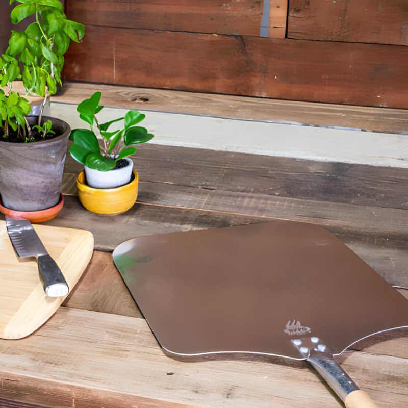 WPPO 14 - Inch x 38 - Inch Traditional Aluminum Pizza Peel With Long Wood Handle - WKPA - 1438W - by WPPO | Buy at Agent BBQ
