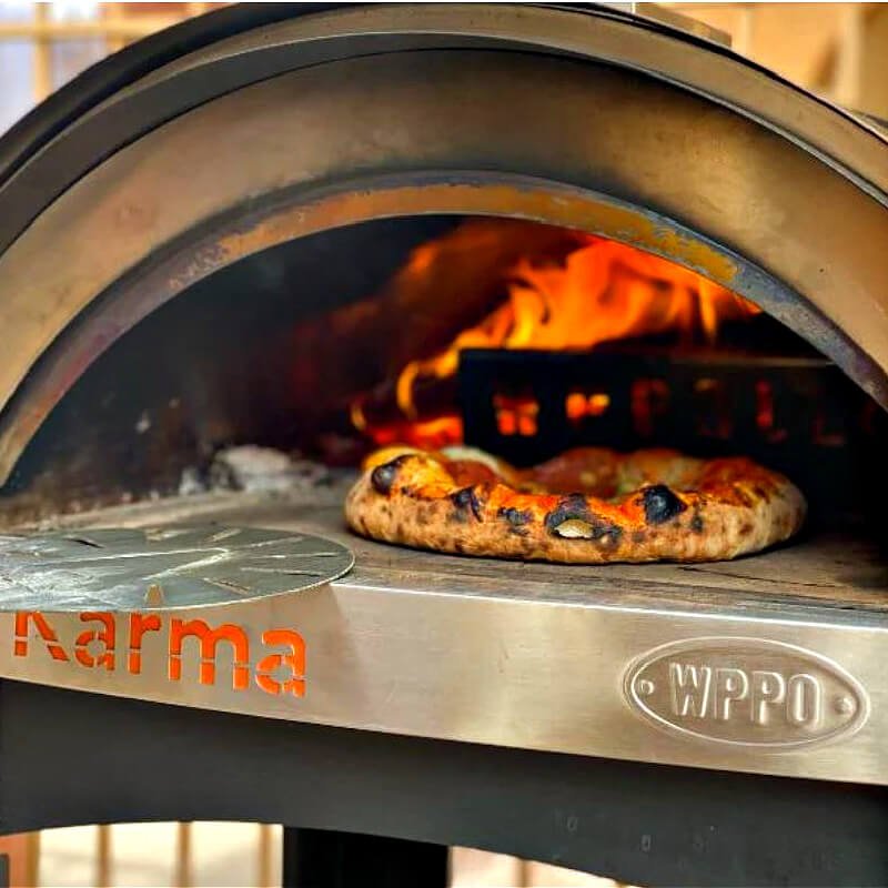 WPPO Karma 25 Inch Red Wood Fired Pizza Oven with Black Cart - WKK - 01S - WS - Red - by WPPO | Buy at Agent BBQ