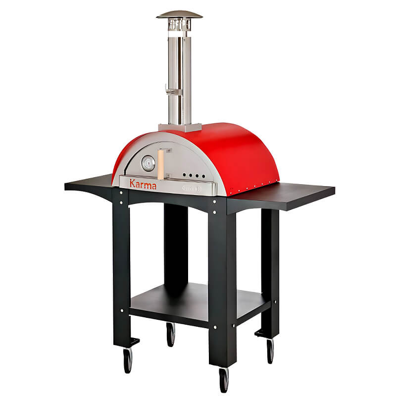 WPPO Karma 25 Inch Red Wood Fired Pizza Oven with Black Cart - WKK - 01S - WS - Red - by WPPO | Buy at Agent BBQ