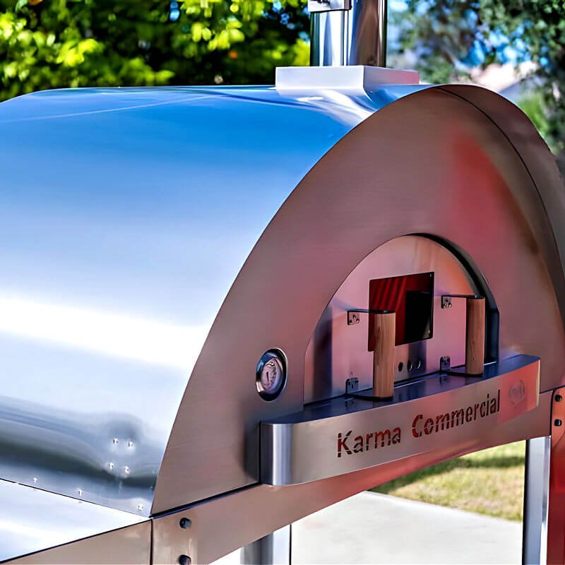 WPPO Karma 55 Inch Commercial Stainless Steel Wood Fired Pizza Oven - WKK - 04COM - 2 - by WPPO | Buy at Agent BBQ
