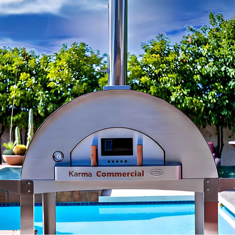 WPPO Karma 55 Inch Commercial Stainless Steel Wood Fired Pizza Oven - WKK - 04COM - 2 - by WPPO | Buy at Agent BBQ