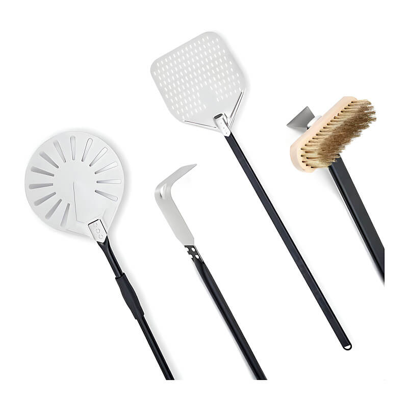 WPPO Pro Aluminum 4 Piece Wood - Fired Pizza Oven Utensil Kit - WKPA - 01 - by WPPO | Buy at Agent BBQ