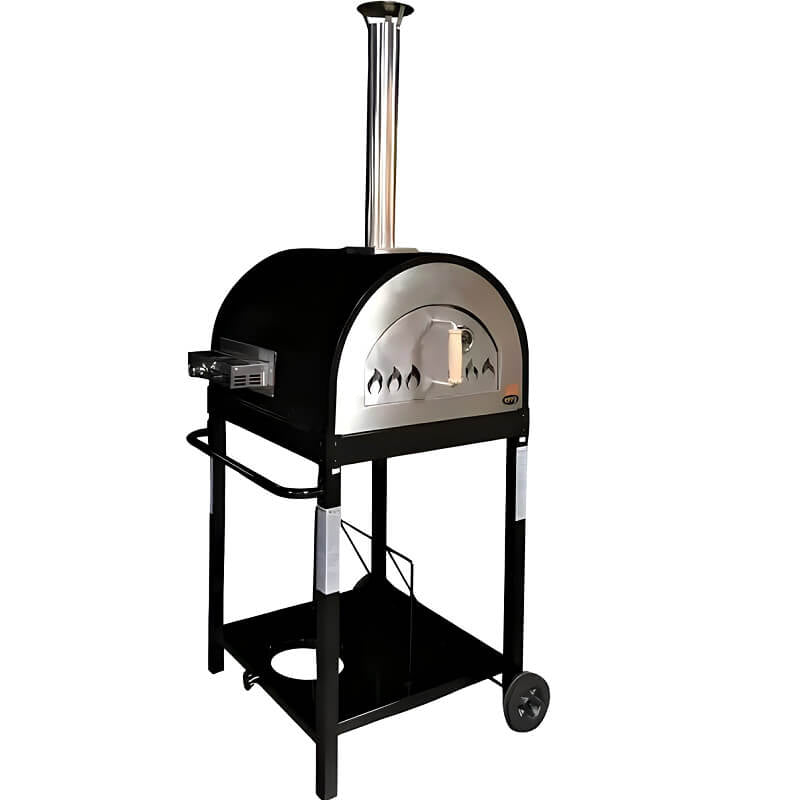 WPPO Traditional Black 25 - Inch Dual Fueled Pizza Oven With Gas Attachment - WKE - 04WG - BLK - by WPPO | Buy at Agent BBQ