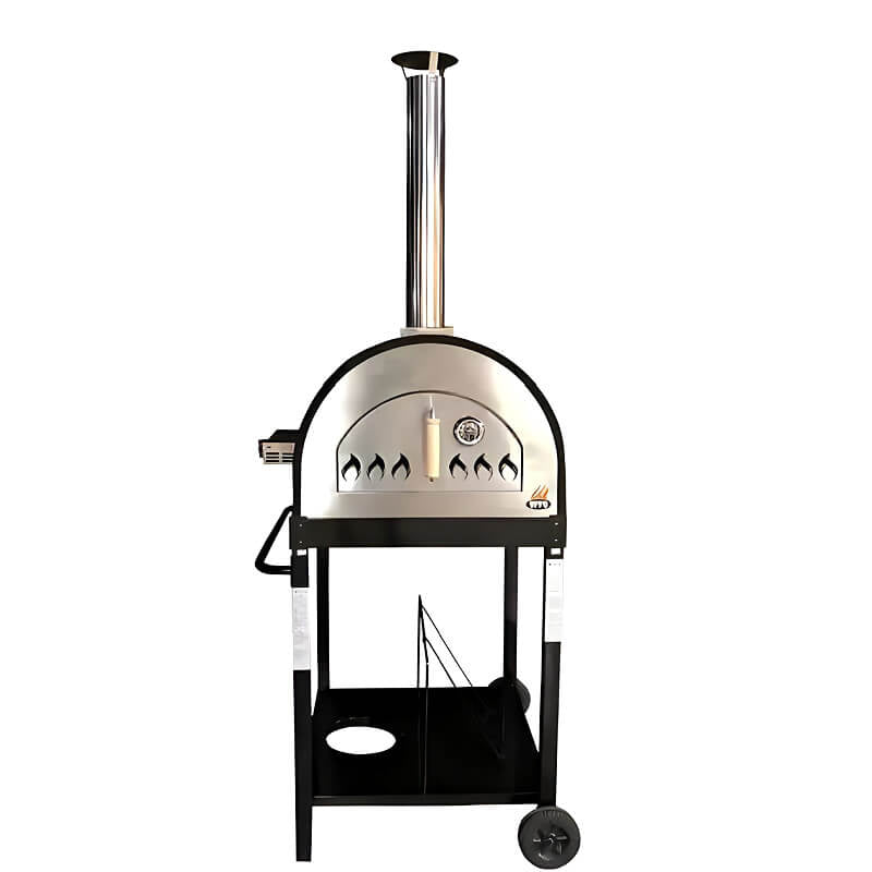 WPPO Traditional Black 25 - Inch Dual Fueled Pizza Oven With Gas Attachment - WKE - 04WG - BLK - by WPPO | Buy at Agent BBQ