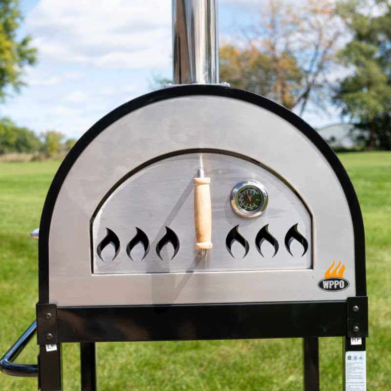 WPPO Traditional Black 25 - Inch Dual Fueled Pizza Oven With Gas Attachment - WKE - 04WG - BLK - by WPPO | Buy at Agent BBQ