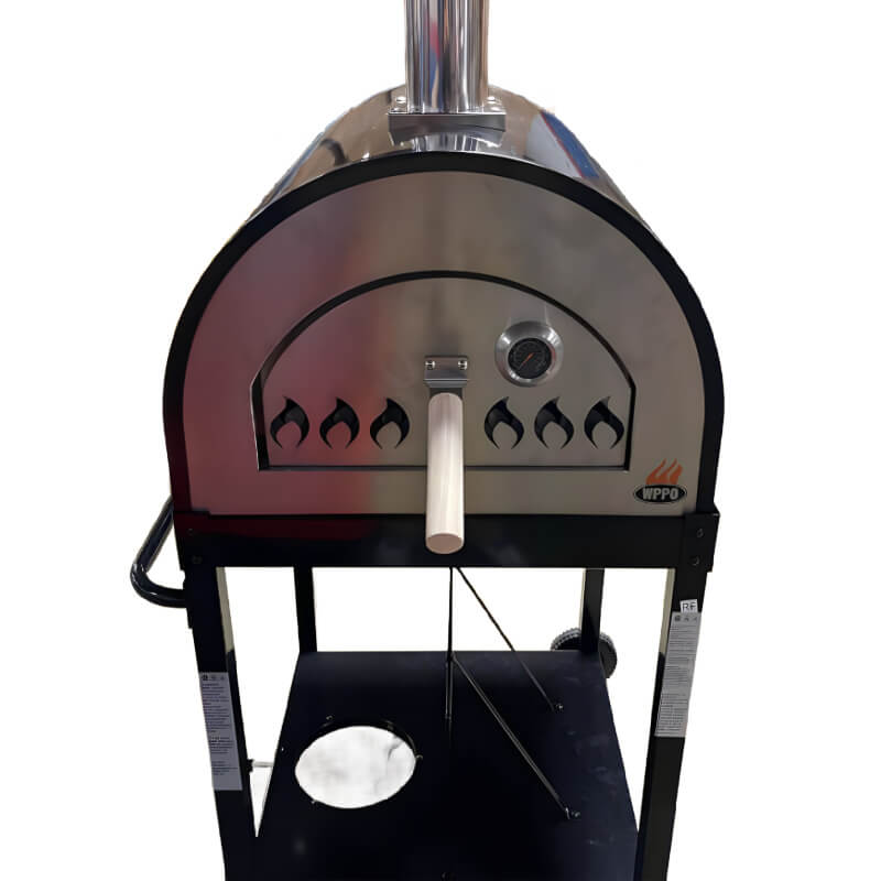 WPPO Traditional Black 25 - Inch Dual Fueled Pizza Oven With Gas Attachment - WKE - 04WG - BLK - by WPPO | Buy at Agent BBQ