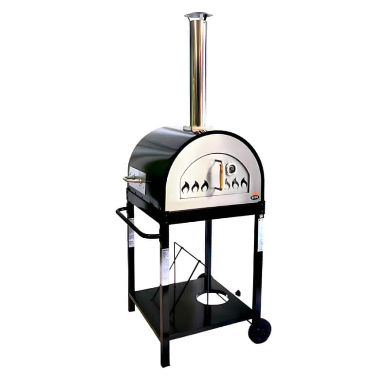 WPPO Traditional Black 25 - Inch Dual Fueled Pizza Oven With Gas Attachment - WKE - 04WG - BLK - by WPPO | Buy at Agent BBQ
