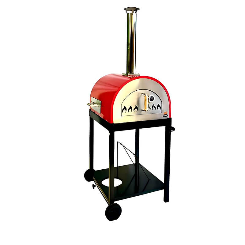 WPPO Traditional Red 25 - Inch Dual Fueled Pizza Oven With Gas Attachment - WKE - 04WG - RED - by WPPO | Buy at Agent BBQ